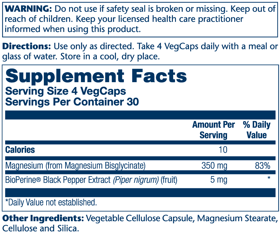 Solaray Magnesium Glycinate 350 mg | Sleep & Muscle Support