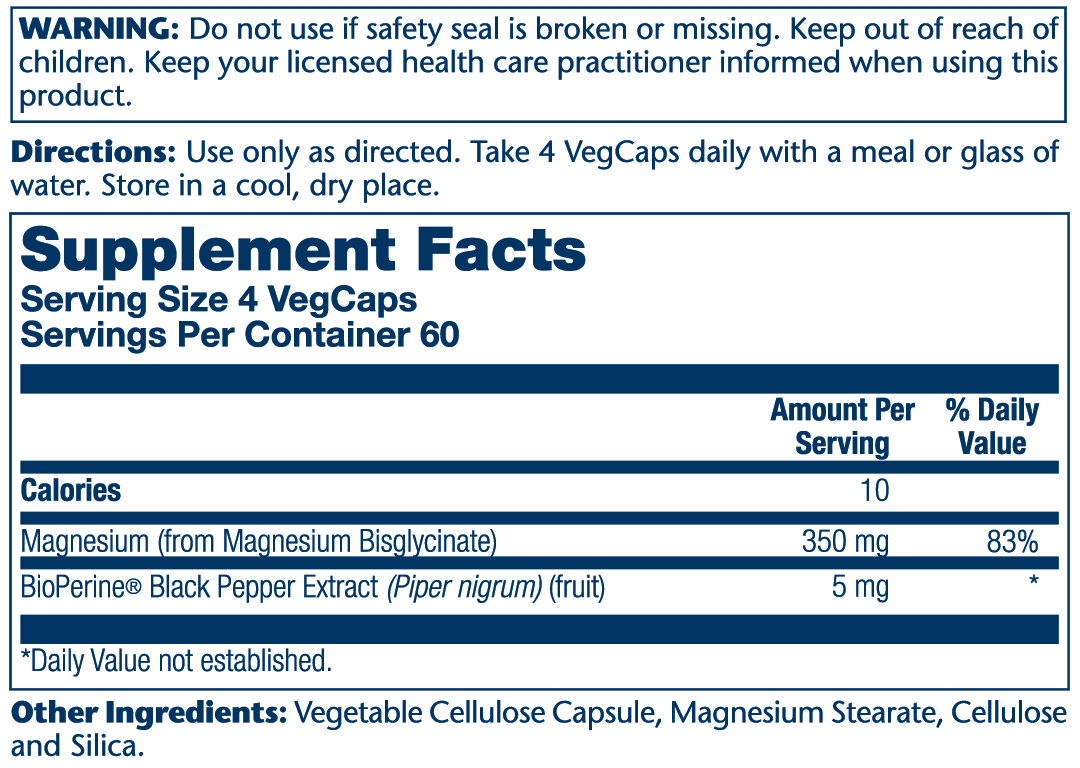 Solaray Magnesium Glycinate 350 mg | Sleep & Muscle Support