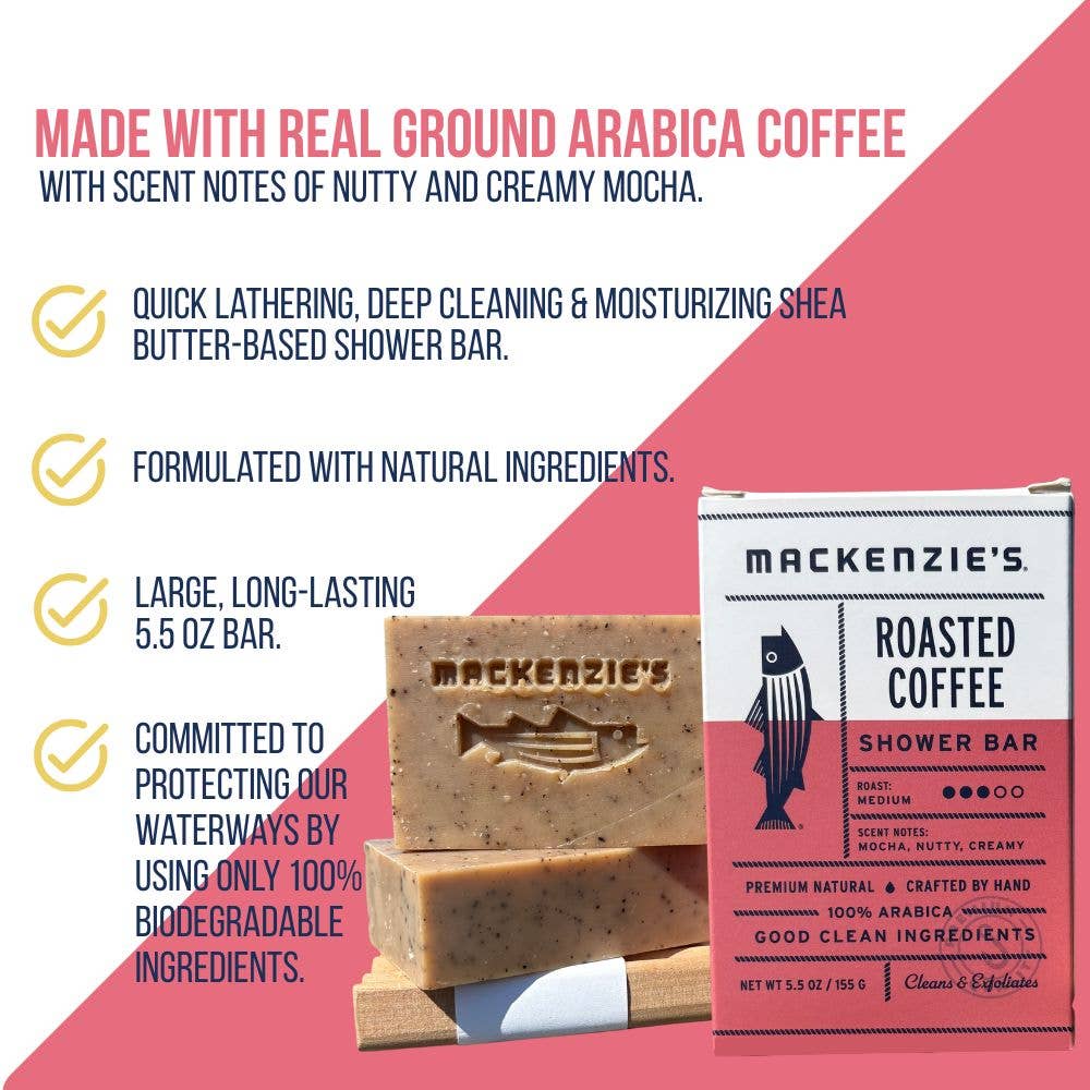 MacKenzie's Fisherman Roasted Coffee Shower Bar- 5.5 oz