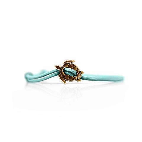 The Turtle Bracelet - Ocean Jewelry - Teal Surf / Bronze