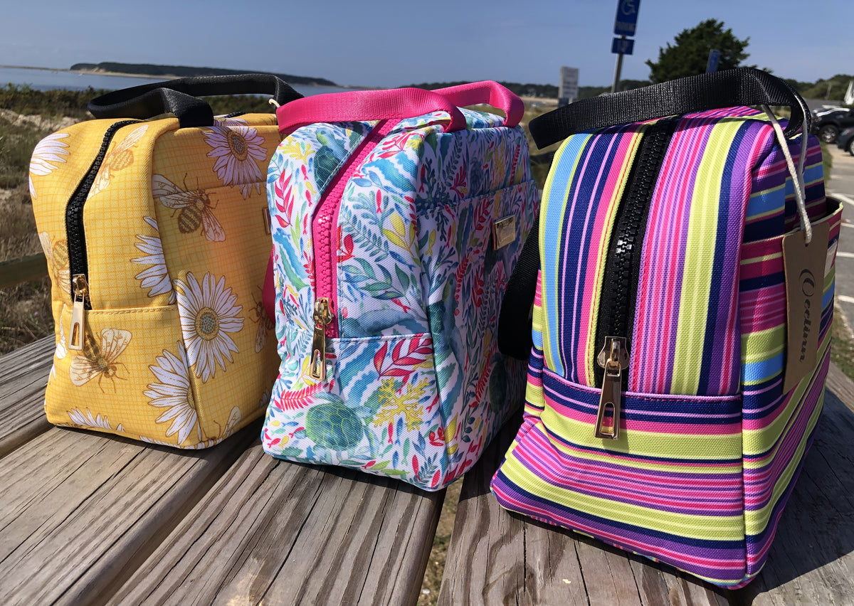 OEELINN Stripe Lunch Box Bag Bright