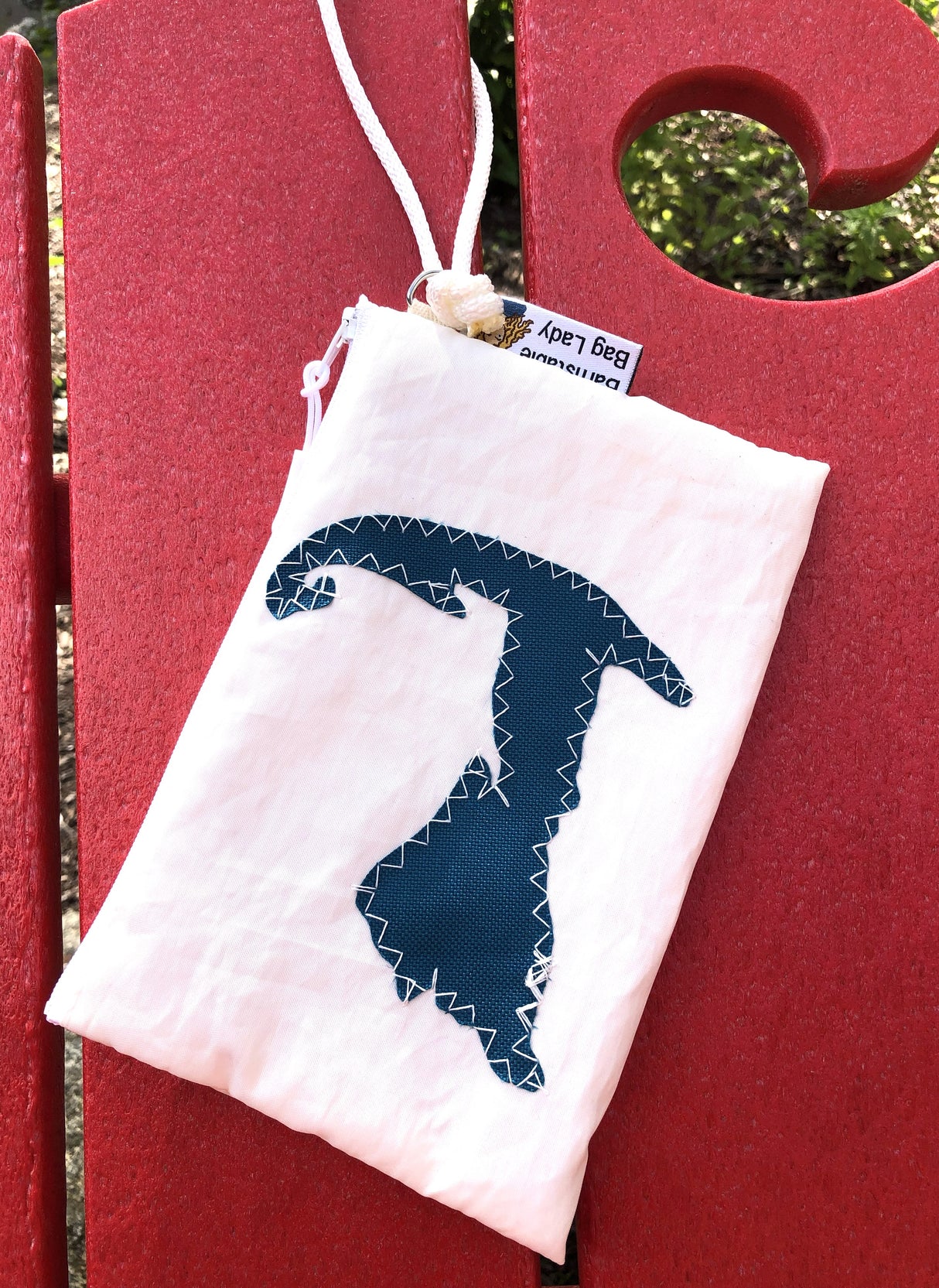 Cerulean Blue Cape Reclaimed Sail Wristlet Handmade on Cape Cod, MA