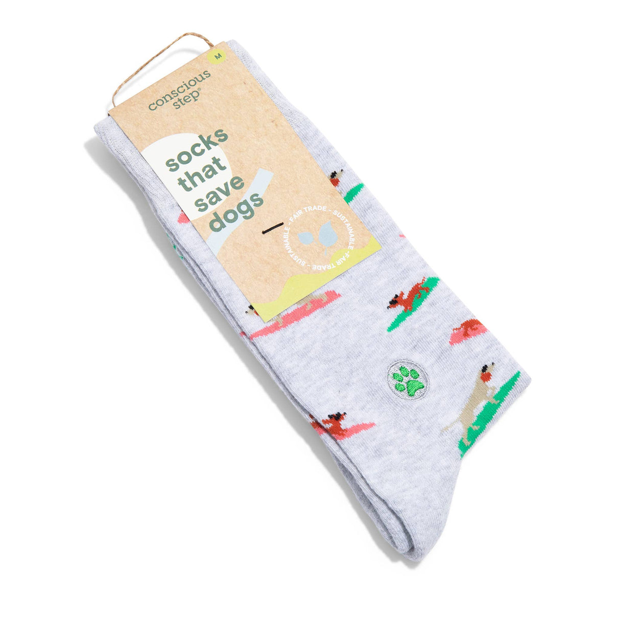 Socks that Save Dogs | Surfing Pups - 70% Organic: Size Small