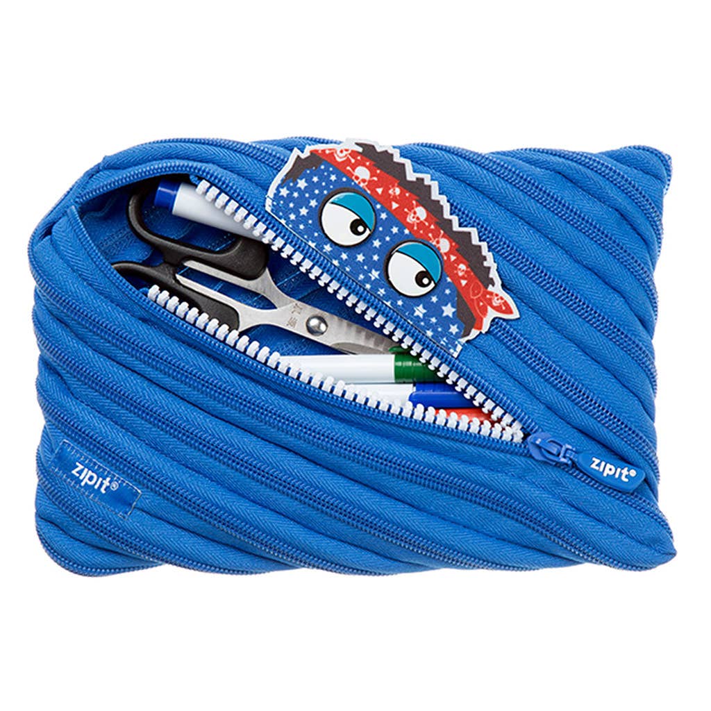 ZIPIT Monster Jumbo Pencil Pouch | Blue Large Case