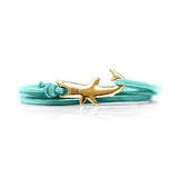Great White Shark Bracelet - Ocean Jewelry - Cape Clasp: Teal Surf / Bronze