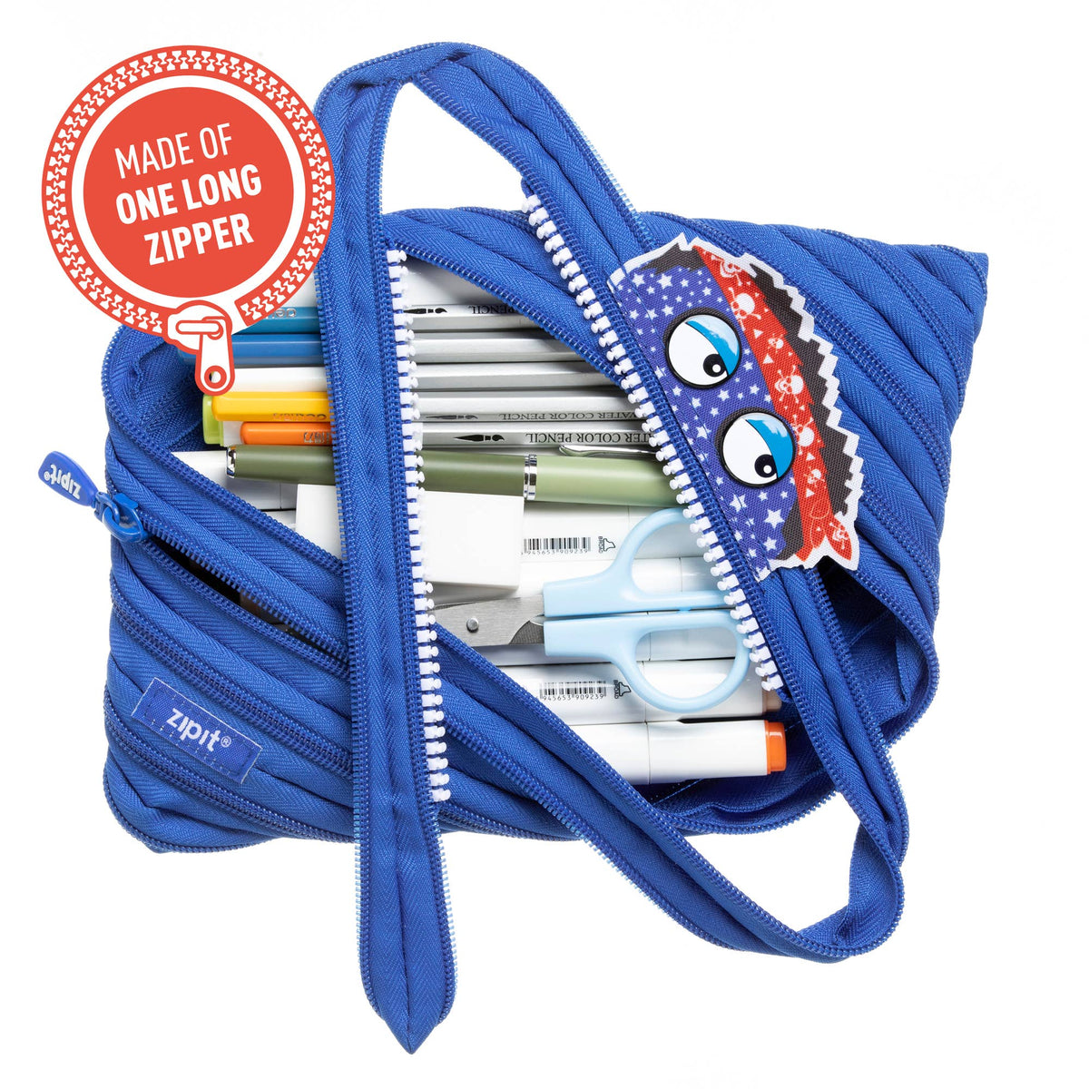 ZIPIT Monster Jumbo Pencil Pouch | Deep Red Large Case