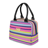 OEELINN Vibrant Stripe World Lunch Bag | Insulated & Stylish Tote