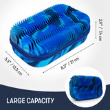 ZIPIT Blue Ocean Waves Storage Box, Sensory Pencil Case for Kids