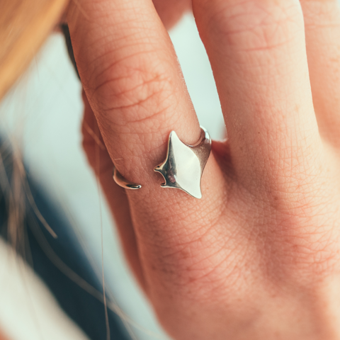 Sterling Silver Manta Ray Ring | Help Save Marine Life