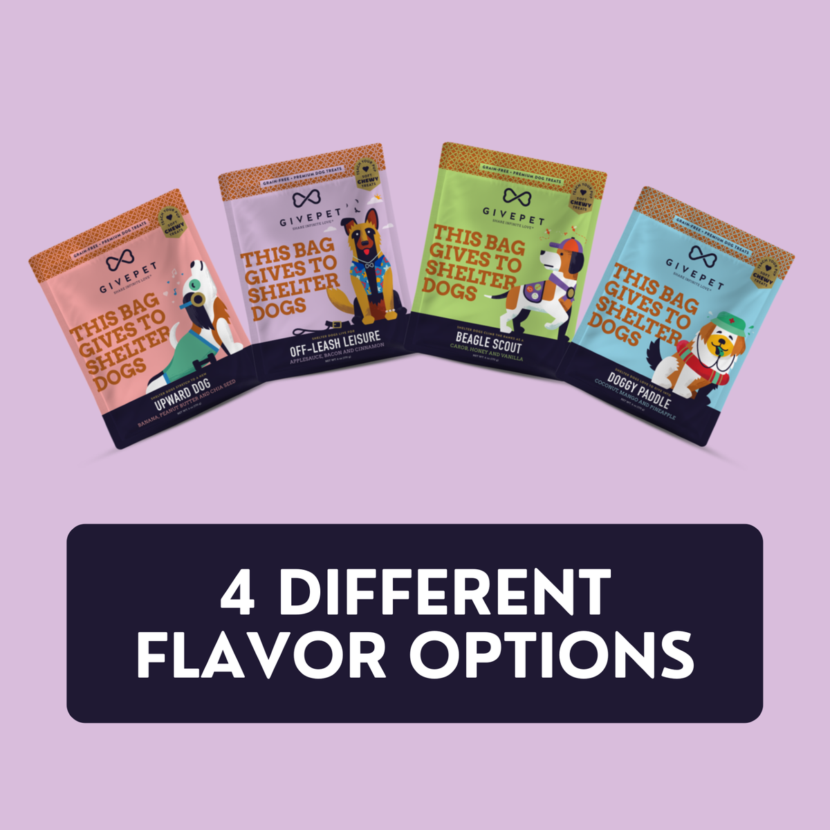 GivePet Doggy Paddle Soft & Chewy Training Dog Treats Helps Flavors