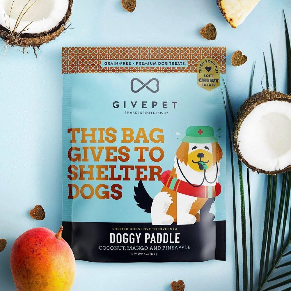 GivePet Doggy Paddle Soft & Chewy Training Dog Treats Helps Shelters