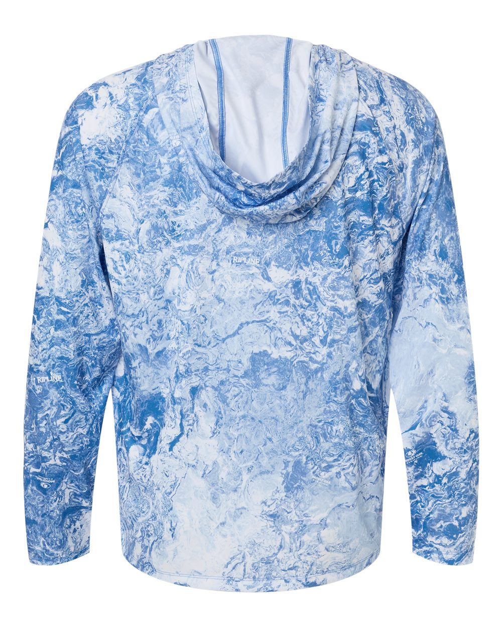 Huk Men's Pursuit Mossy Oak Hooded Long Sleeve Shirt - UPF 50+ Regatta Blue