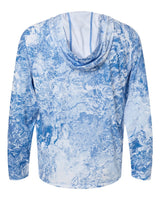 Huk Men's Pursuit Mossy Oak Hooded Long Sleeve Shirt - UPF 50+ Regatta Blue