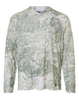 Huk Men's Pursuit Mossy Oak Hooded Long Sleeve Shirt - UPF 50+ Seagrass