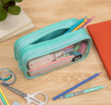 ZIPIT Half & Half Pencil Case | Aesthetic Clear-Front Pencil Pouch