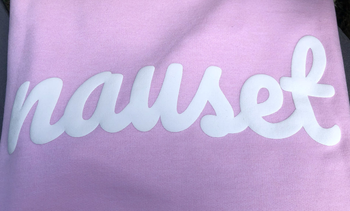 Nauset Puffed Lettering Sweatshirt - Pink/White Unisex 50/50