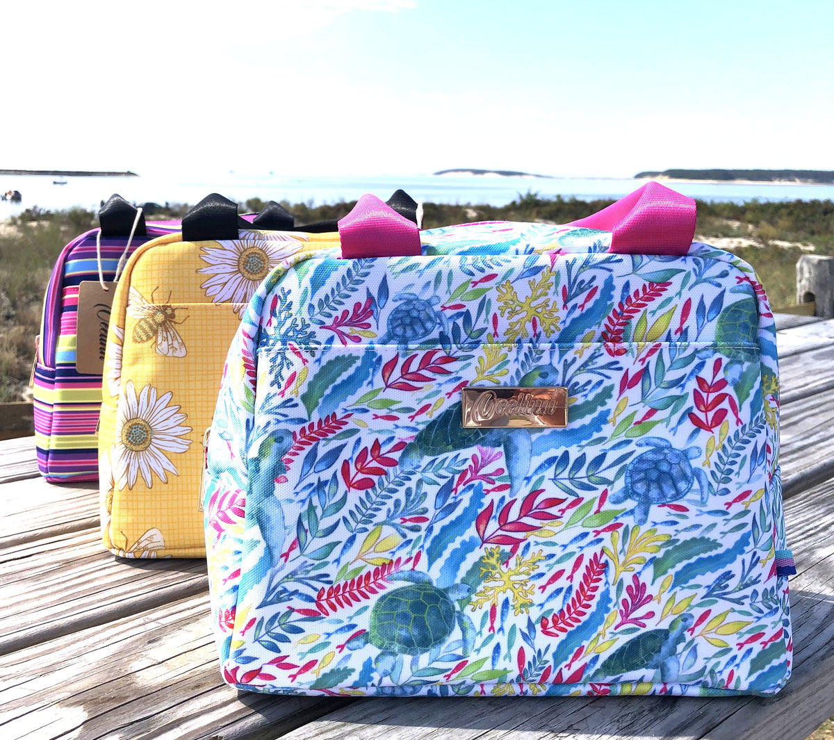 OEELINN Swimming Turtle Lunch Bag Tote