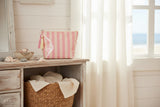 Pink Striped Waterproof Cosmetic Bag