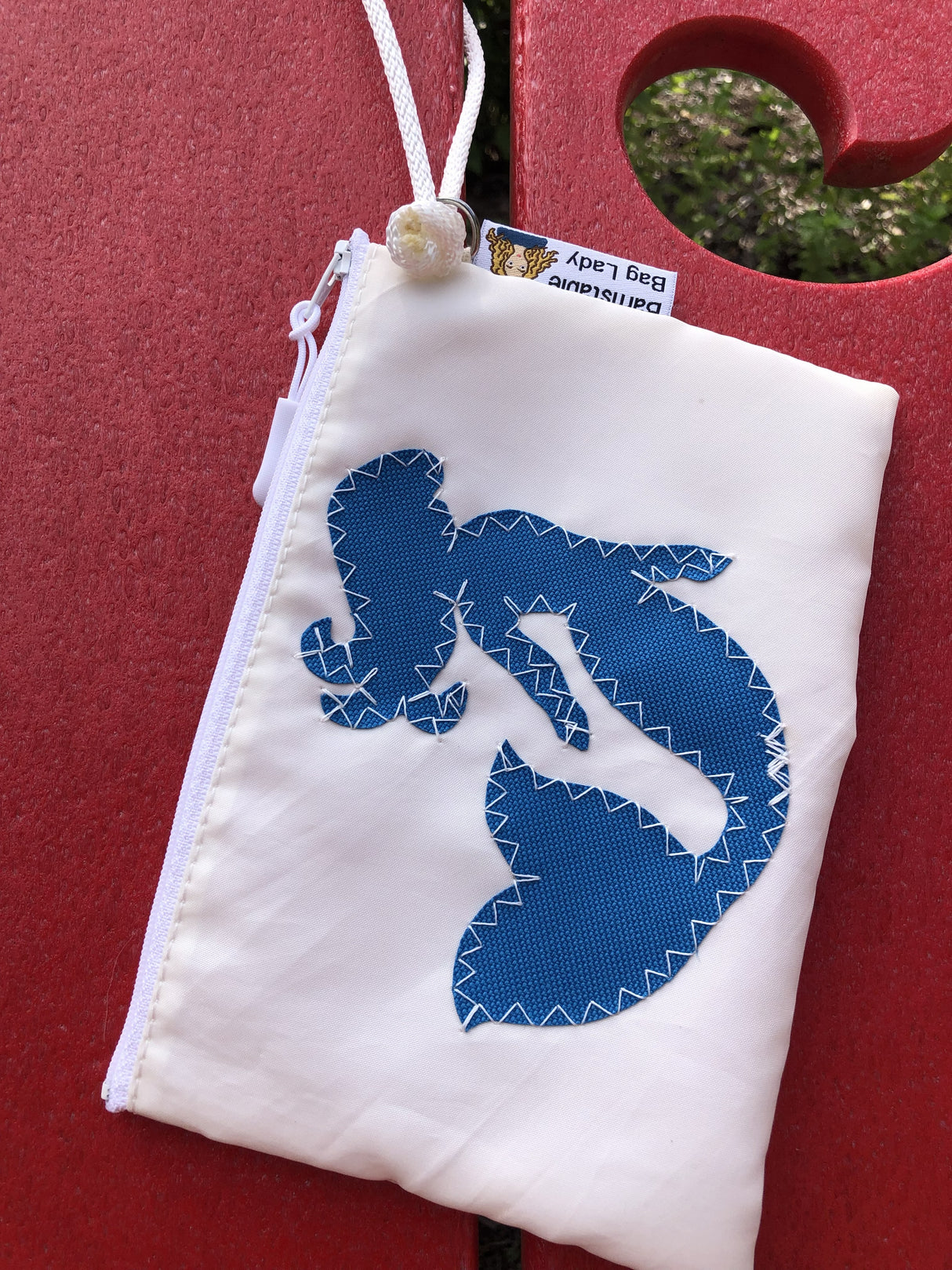 Mermaid Reclaimed Sail Wristlet Handmade on Cape Cod, MA - Ocean Blue