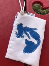 Mermaid Reclaimed Sail Wristlet Handmade on Cape Cod, MA - Ocean Blue
