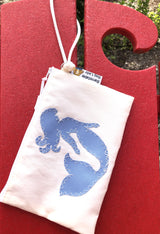 Mermaid Reclaimed Sail Wristlet Handmade on Cape Cod, MA - Powder Blue