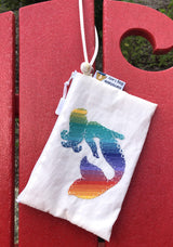 Mermaid Reclaimed Sail Wristlet Handmade on Cape Cod, MA - Rainbow