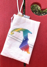Rainbow w/Stitch Cape Reclaimed Sail Wristlet Handmade on Cape Cod, MA