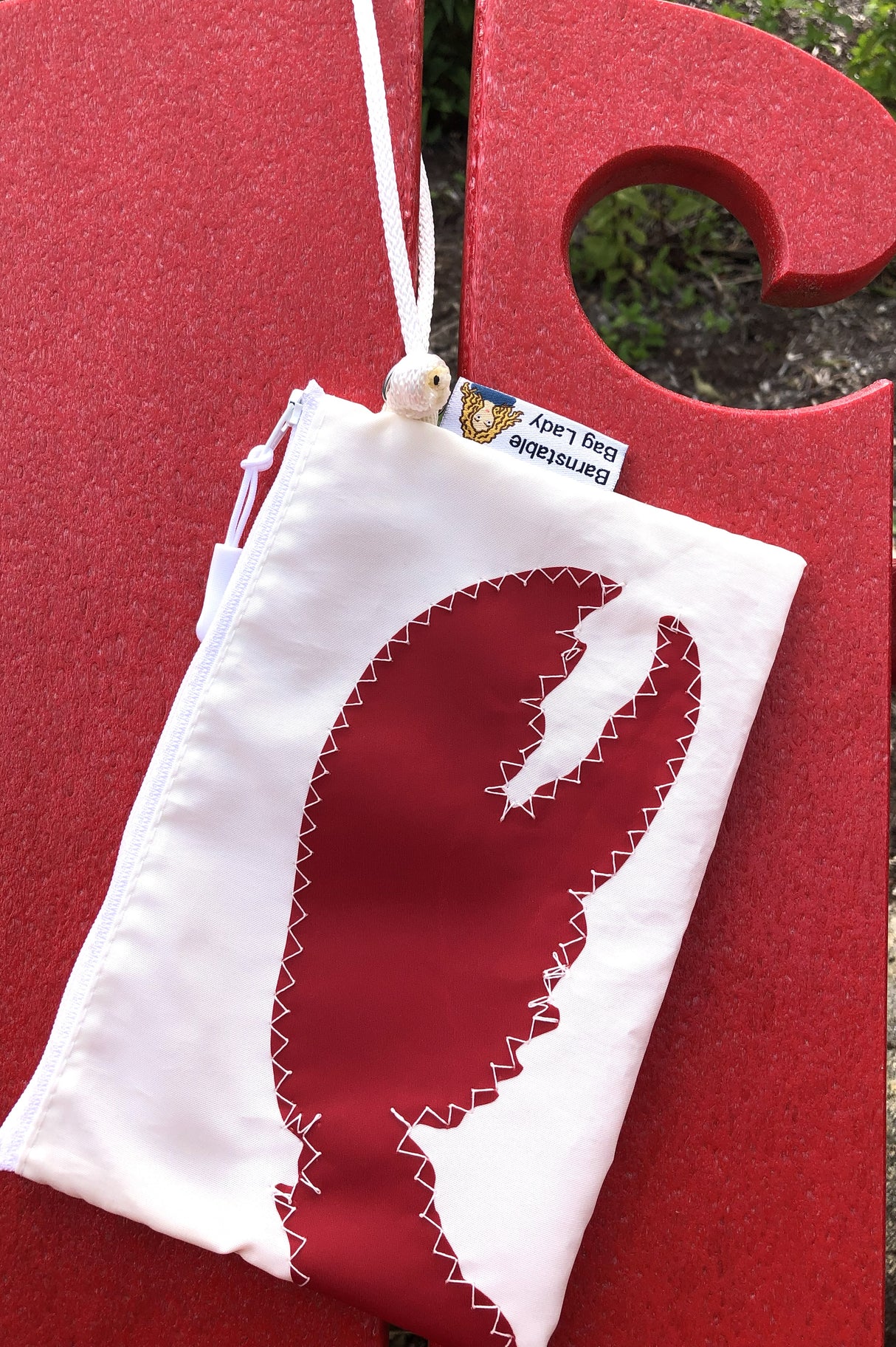 Red Lobster Reclaimed Sail Wristlet Handmade on Cape Cod, MA