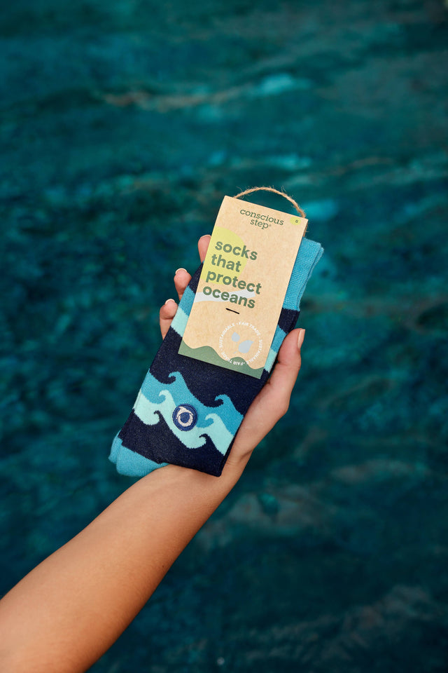 Protect our oceans with every step. Features wave designs and comfy terry padding. Shop now!