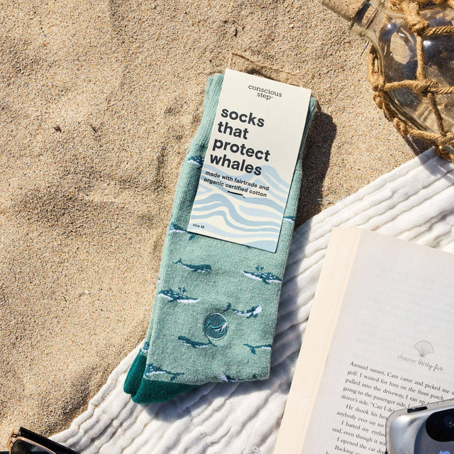 Protect our oceans with every step. Buy organic blend socks that help strength oceans and marine life. Shop the collection today!