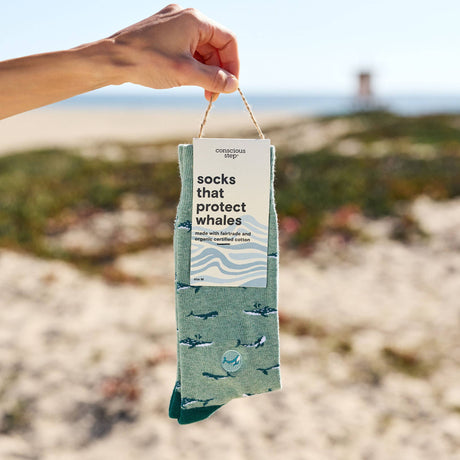 Protect our oceans with every step. Buy organic blend socks that help strength oceans and marine life. Shop the collection today!
