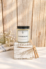 Soy wax jar candle Clothesline made on Cape Cod