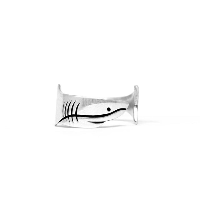 Sterling Silver Great White Shark Ring