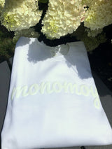 Monomoy Puffed Lettering Sweatshirt - White/White Unisex 50/50