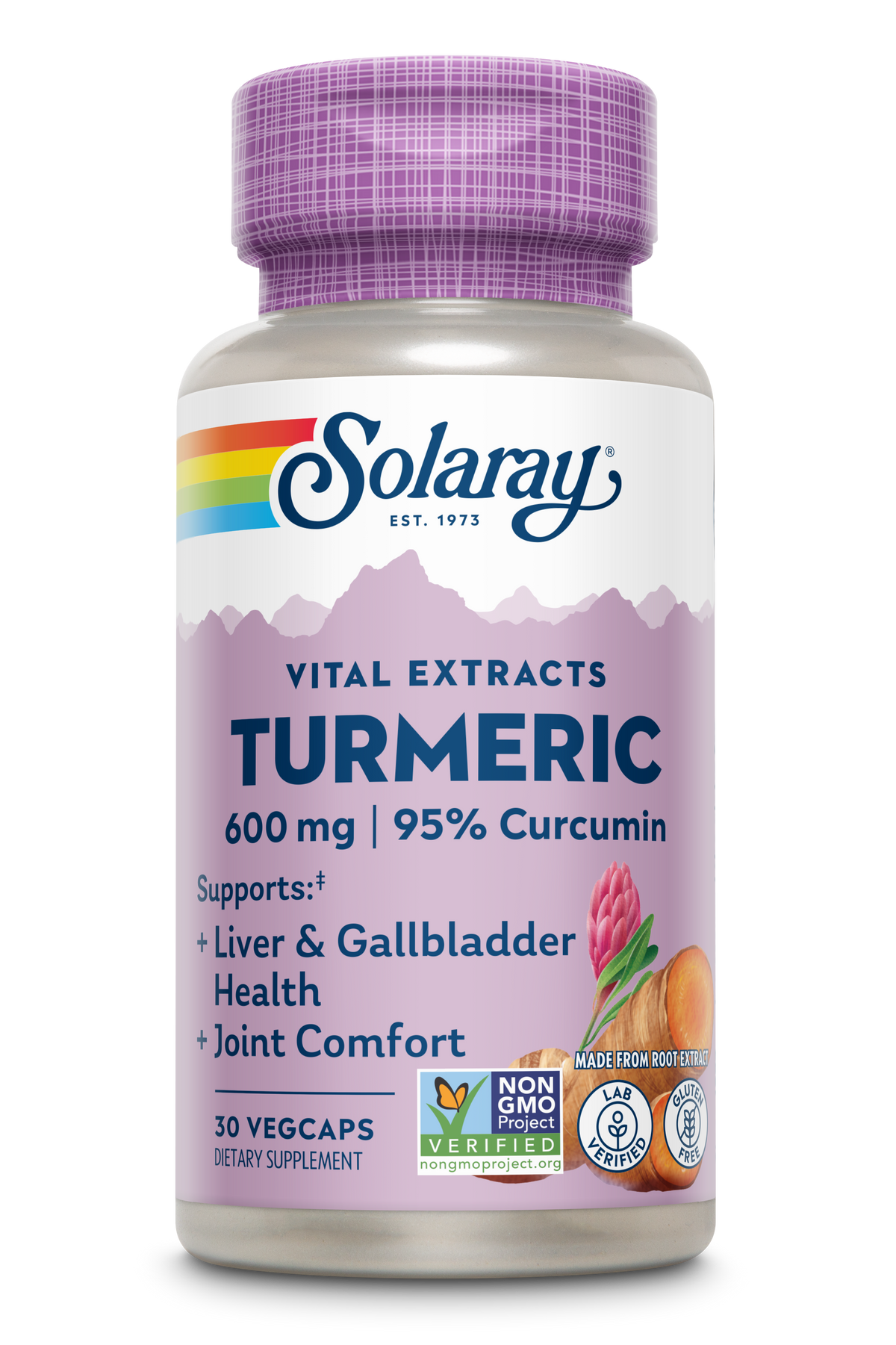 Solaray Turmeric Root Extract 600mg, 60 ct | Joint Liver & Gallbladder Health