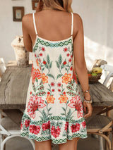 Cream Floral Sleeveless Vacation Babydoll Dress | Cute Summer Boho CLEARANCE