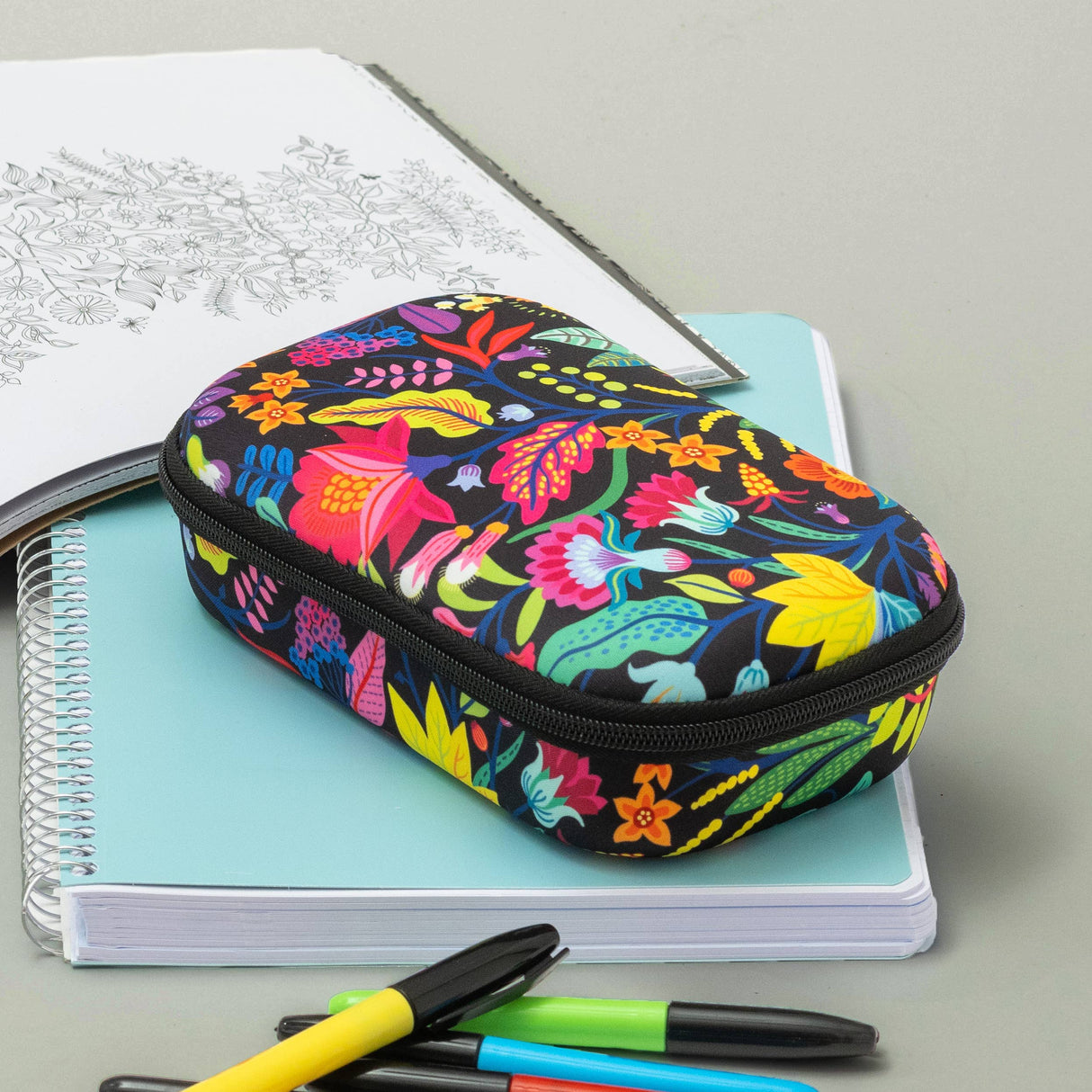 ZIPIT Bright & Bold Flowers Storage Box, Pencil Case