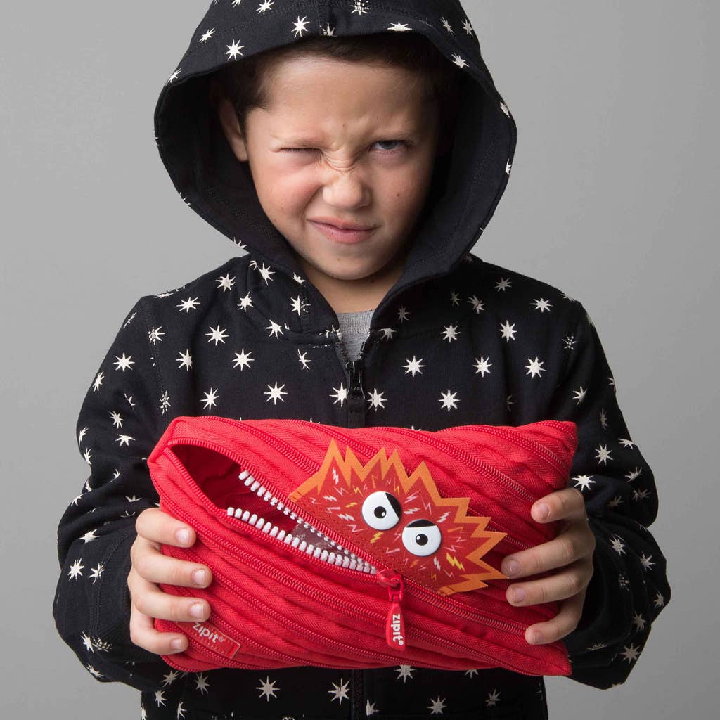 ZIPIT Monster Jumbo Pencil Pouch | Deep Red Large Case