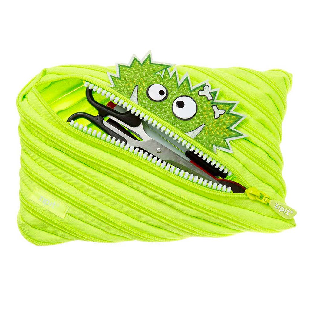 ZIPIT Monster Jumbo Pencil Pouch | Neon Green Large Case