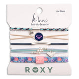 "Roxy Ocean Bloom" Tropical Blues Hair Tie Bracelets: Size Medium