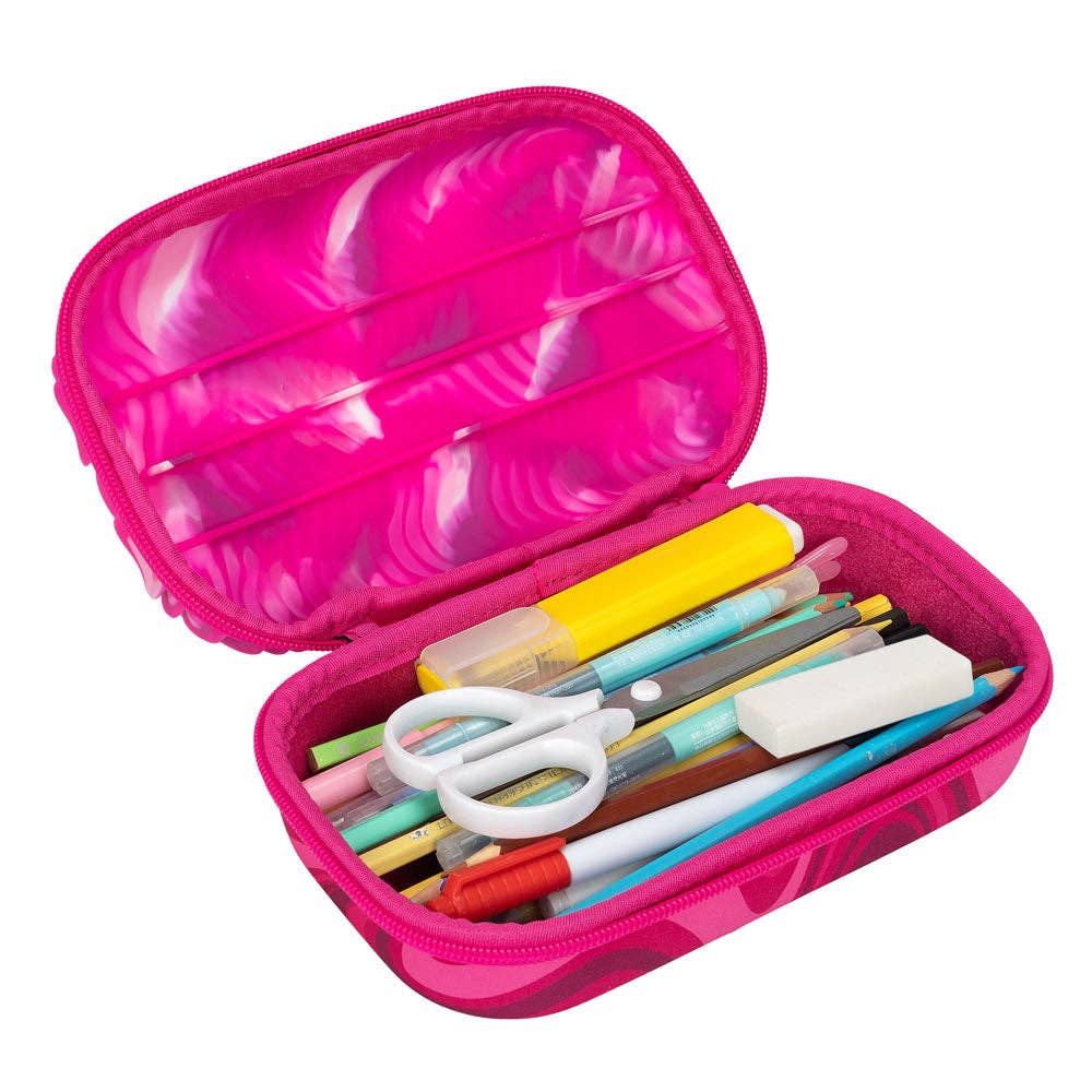 ZIPIT Pink Ocean Waves Storage Box, Sensory Pencil Case for Kids