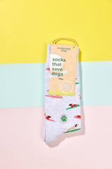 Surfing Pups organic cotton socks that help save dogs by supporting Best Friends Animal Society.
